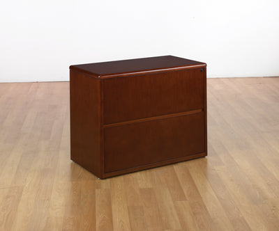 Office Star Sonoma 2-Drawer Lateral File, 37X20 - Lateral File Cabinet in Dark Cherry