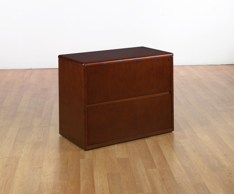 Office Star Sonoma 2-Drawer Lateral File, 37X20 - Lateral File Cabinet in Dark Cherry