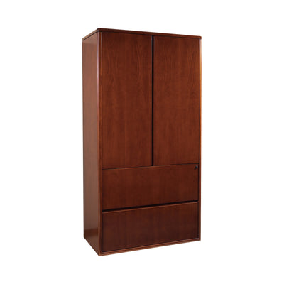 Office Star Sonoma Storage/File 37"X19"X70" - Office Storage Unit in Dark Cherry