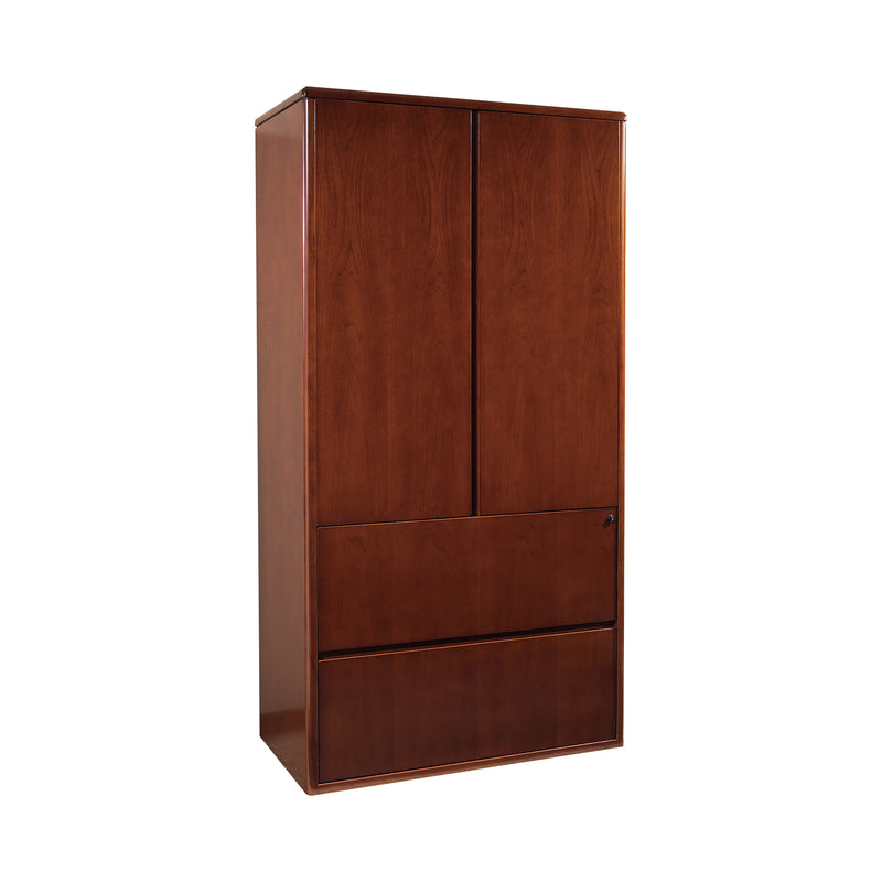 Office Star Sonoma Storage/File 37"X19"X70" - Office Storage Unit in Dark Cherry