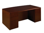 Office Star Sonoma Bow Top Desk 72"X39" - Desk Shell in Dark Cherry