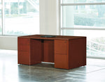 Office Star Sonoma Double Pedestal Desk 66"X30" - Office File Pedestal in Dark Cherry