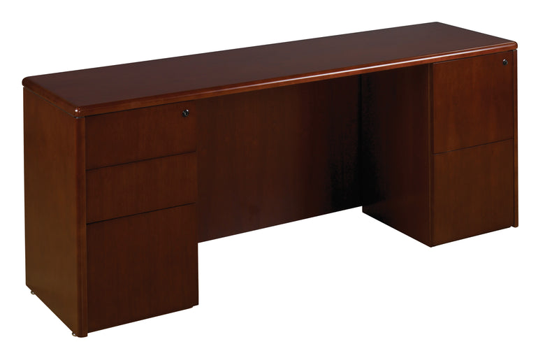 Office Star Sonoma Kneespace Credenza 72"X20" - Office Credenza in Dark Cherry