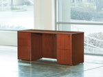 Office Star Sonoma Kneespace Credenza 66"X20" - Office Credenza in Dark Cherry