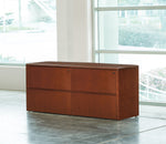 Office Star Sonoma Double Lateral File Credenza 72"X20" - Lateral File Cabinet in Dark Cherry