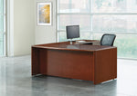 Office Star Sonoma L Shape with Bow Top Desk 72"X87" - Desk Shell in Dark Cherry