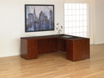 Office Star Sonoma L Shape 66"X78" - Office Desk in Dark Cherry
