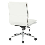 Armless Mid Bk Mgrs Faux Lthr Chair