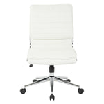 Armless Mid Bk Mgrs Faux Lthr Chair