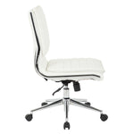 Armless Mid Bk Mgrs Faux Lthr Chair