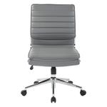 Armless Mid Bk Mgrs Faux Lthr Chair