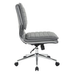 Armless Mid Bk Mgrs Faux Lthr Chair