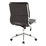 Armless Mid Bk Mgrs Faux Lthr Chair