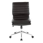 Armless Mid Bk Mgrs Faux Lthr Chair