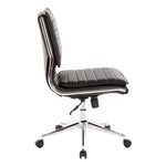 Armless Mid Bk Mgrs Faux Lthr Chair