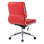 Armless Mid Bk Mgrs Faux Lthr Chair