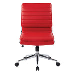Armless Mid Bk Mgrs Faux Lthr Chair