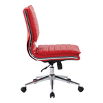 Armless Mid Bk Mgrs Faux Lthr Chair