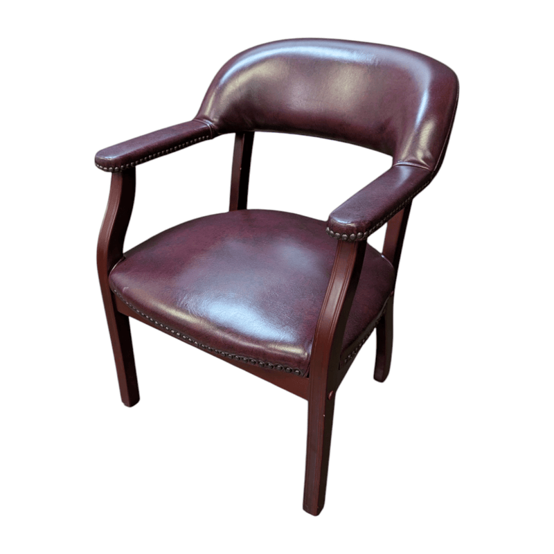 Barrel Back Banker Chair, Burgundy