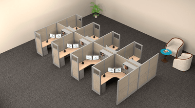 Sixty-Five System Expanded Office Layout - 6x6 High-Capacity | 8 Pack with Advanced Materials