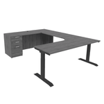 i5 Industries iRize Hybrid U-Shaped Standing Desk with Full Pedestal, 71″ x 96″