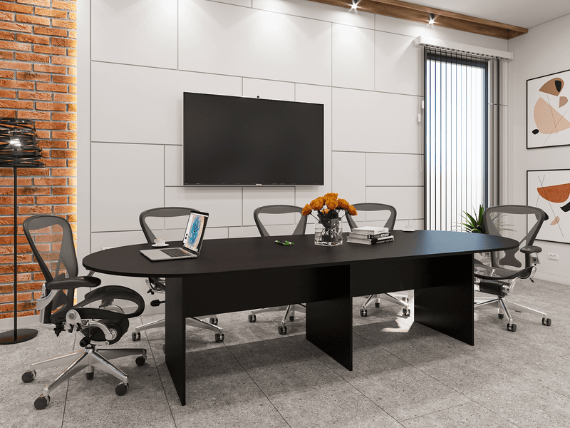 Conference Table i5 Industries Kai Line 120 Inch Racetrack | Seats 8 with Modesty Panel