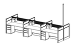 30"x60" Sixty-Five System 6-Pack | Professional Cubicle Workstation with Acoustic Tiles