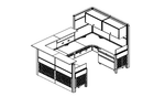 6' x 9' Reception Desk with 70" High Panels and Modular Tile System | Sixty-Five System