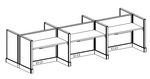 OPS2 Panel System Compact Workstations - 2x4 Low Profile | 6 Pack Space-Saving Solution