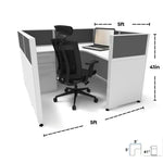 5' x 5' Collaborative Workstation with Low-Profile 41" Panels | SUNLINE Signature Cubicle