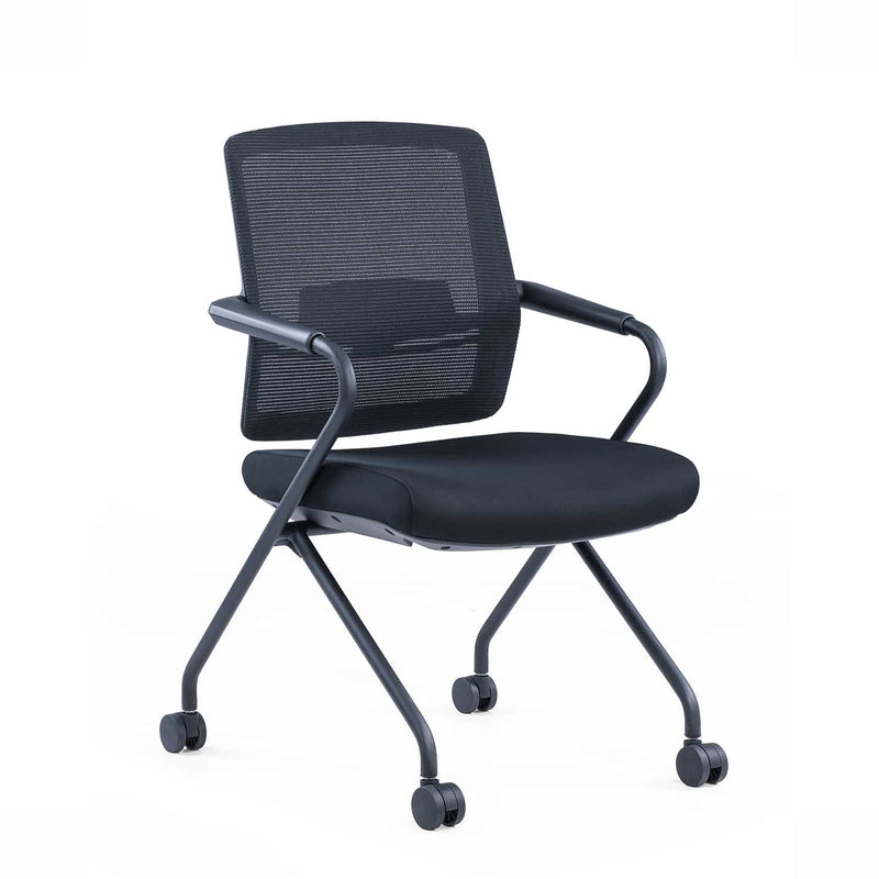 Nesting Chair i5 Industries Switch NC201B.B-BLK | Flip-Up Seat with Mesh Back