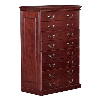 Office Star Townsend 4-Drawer Lateral File 36x20x54H - Lateral File Cabinet in Royal Cherry