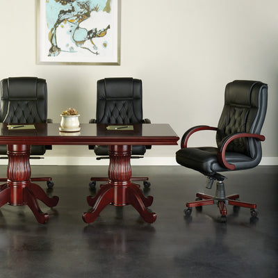 Office Star Townsend Rectangular Table with Queen Anne Base 72x36x30H - Rectangular Office Table