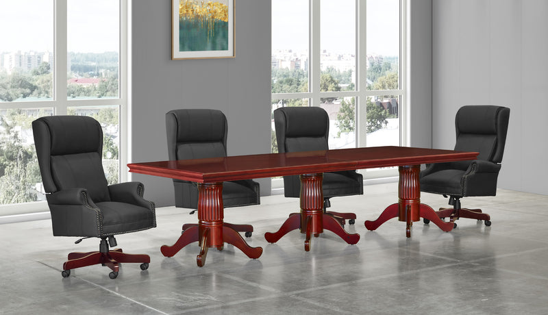 Office Star Townsend Rectangular Table with 3 Queen Anne Bases 72x36x30H - Rectangular Office Table