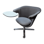Steelcase i2i Swivel Lounge Chair, Grey Fabric and Chrome Base.