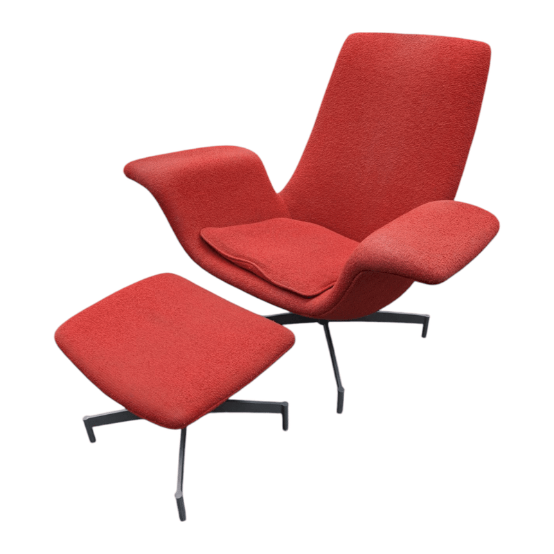 used steelcase Coalesse Wing Chair in red