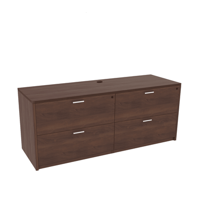 Kai Credenza Storage with Double Lateral Files in Walnut