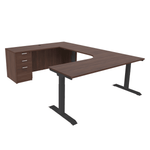 i5 Industries iRize Hybrid U-Shaped Standing Desk with Full Pedestal, 71″ x 96″