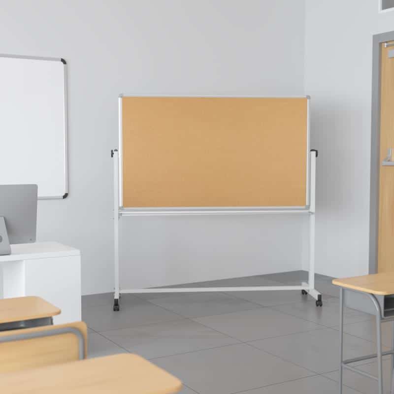 Reversible Mobile Cork Bulletin Board
