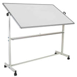 HERCULES Series 64.25"W x 64.75"H Double-Sided Mobile White Board with Pen Tray