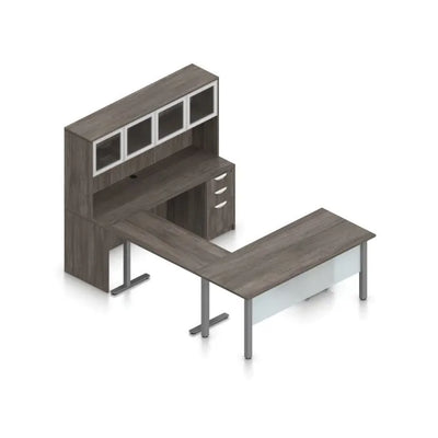 U-Shape Desk with Height Adjustable Base | Executive Workstation System