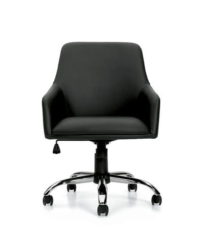Conference Chair with Charcoal Luxhide Upholstery, Chrome Base, and Tilter Mechanism