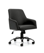 Conference Chair with Charcoal Luxhide Upholstery, Chrome Base, and Tilter Mechanism