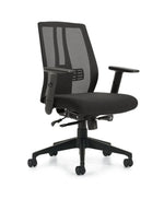Ergonomic Task Chair with Synchro-Tilt and Adjustable Features | Black Mesh Back