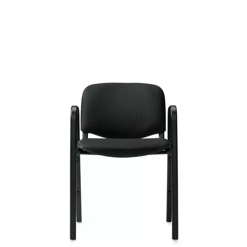 black fabric stack chair