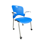 used Herman Miller Blue Caper Stack Chair with casters