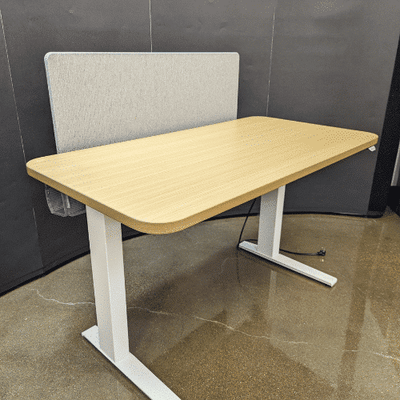 herman miller Motia Sit to Stand 52×27 Deskmaple Top and White Base (4)