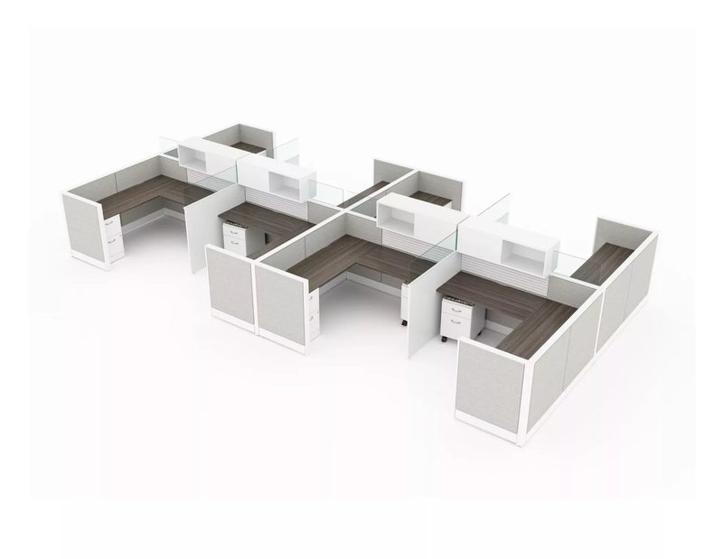 office cubicle system ev 505 - eight pack, 6 Feet By 6 Feet And A Panel Height Of 42 Inches