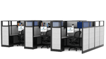 6' x 6' Razor System 6-Pack with 67"H Panels | High-Privacy Cubicle Workstation with LED Lighting