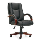 Black OTG office chair with wooden arms